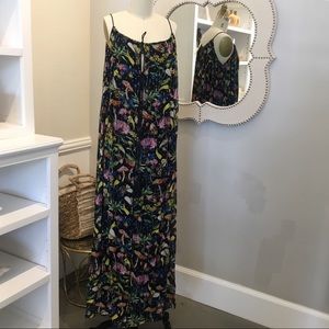 Anthropologie TRY B Navy Floral Boho Dress